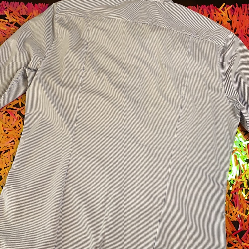 H&M Slim Fit Blue&white striped long sleeve button - Picture 8 of 10